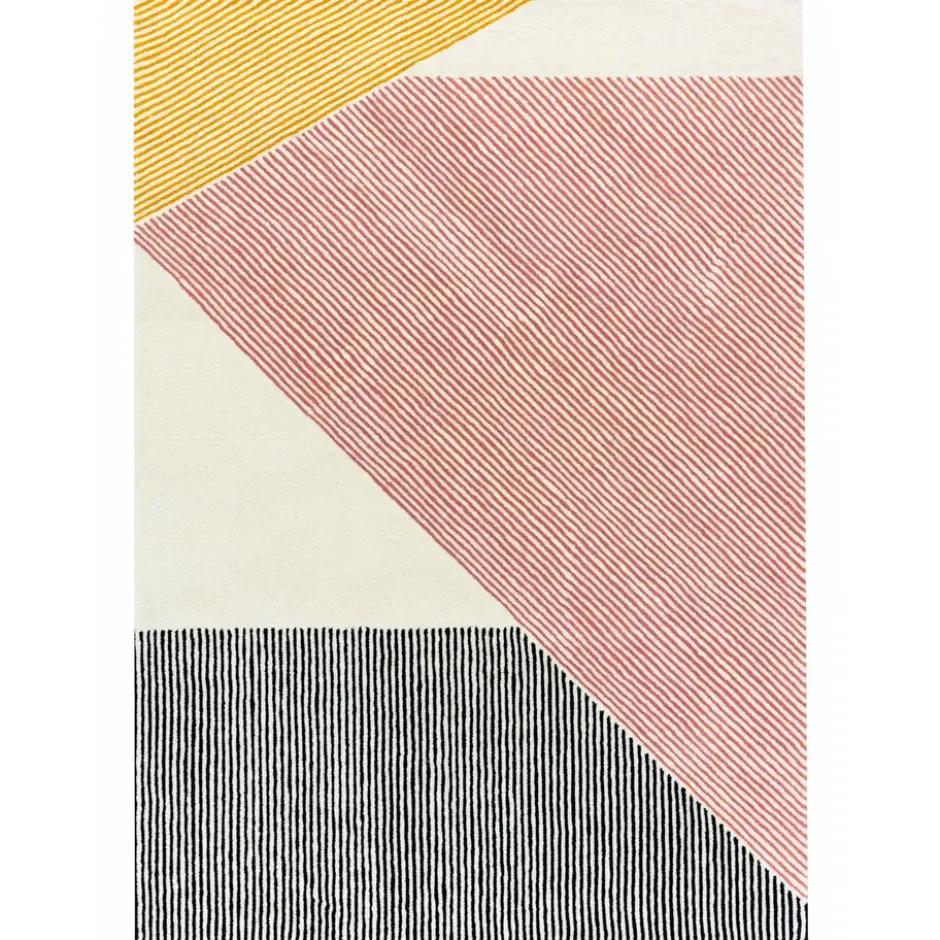 Stripes-villamatto, vaaleanpunainen, 200x300 cm
