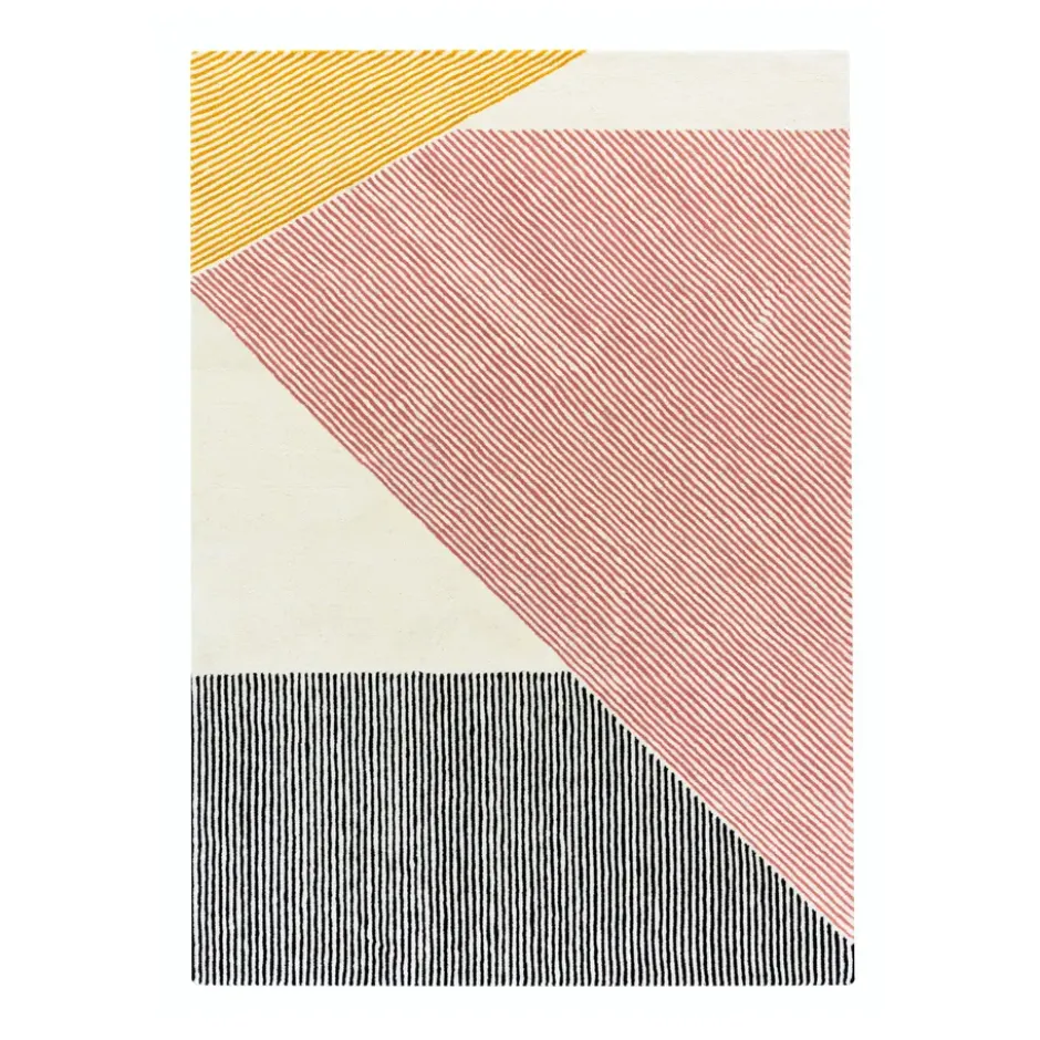 Stripes-villamatto, vaaleanpunainen, 170x240 cm