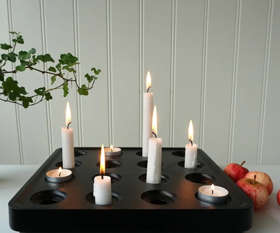 Stumpastaken kynttiläteline musta, iso