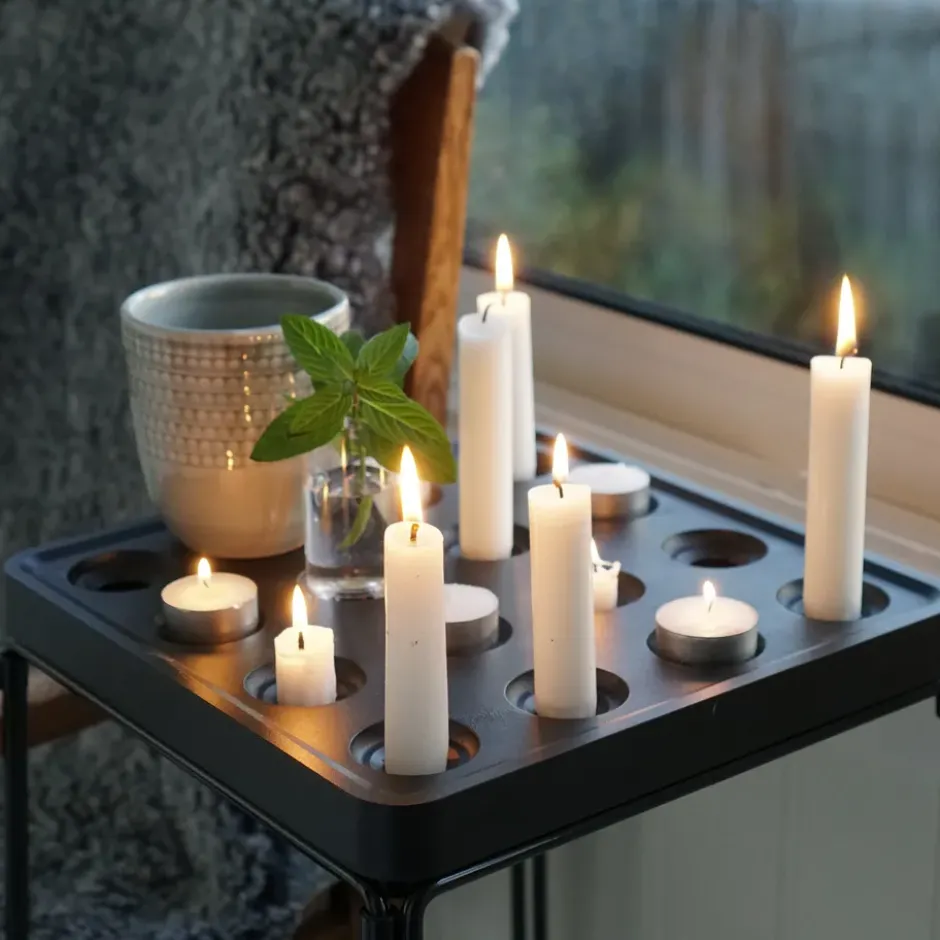 Stumpastaken kynttiläteline musta, iso