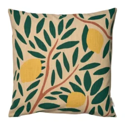 Sunny citrus tyynynpäällinen 50x50 cm, Tummanvihreä