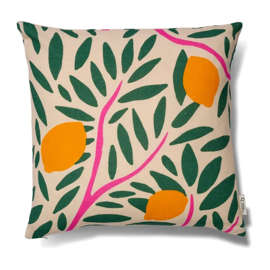 Sunny citrus tyynynpäällinen 50x50 cm, Vihreä