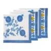 Suzani-puuvillaservetti, Sininen, 4-pack, 45x45 cm