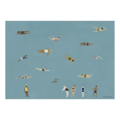 Swimmers juliste, Blue, 50x70 cm