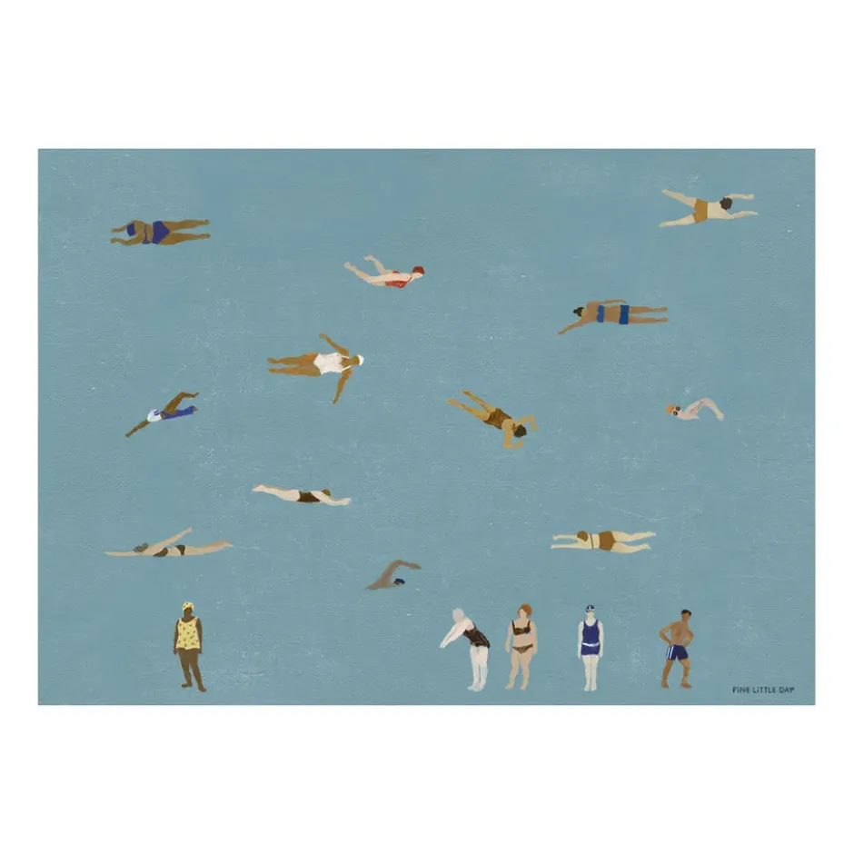 Swimmers juliste, Blue, 50x70 cm