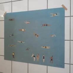 Swimmers juliste, Blue, 40x50 cm