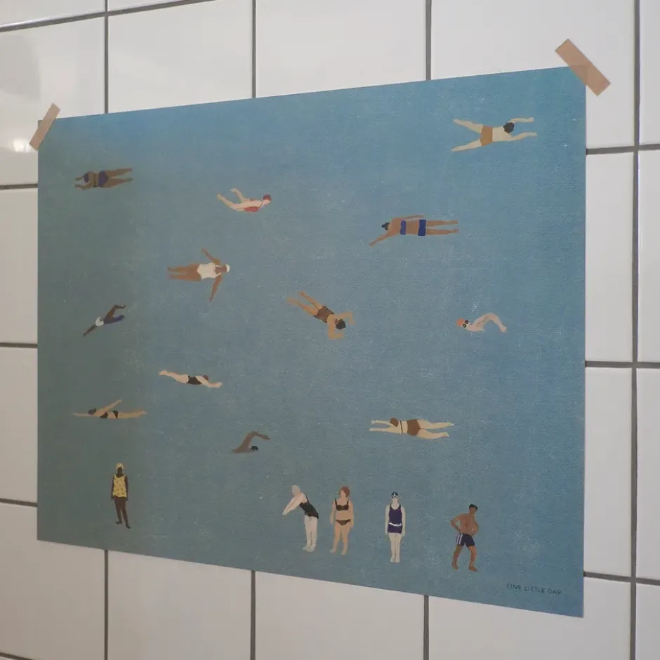 Swimmers juliste, Blue, 40x50 cm