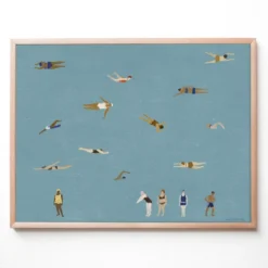 Swimmers juliste, Blue, 40x50 cm