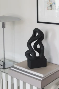 Taide-esine symbiosis-veistos 29 cm, Musta
