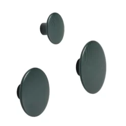 The Dots -vaatekoukku dark green, Ø 9 cm