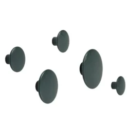 The Dots -vaatekoukku dark green, Ø 6,5 cm