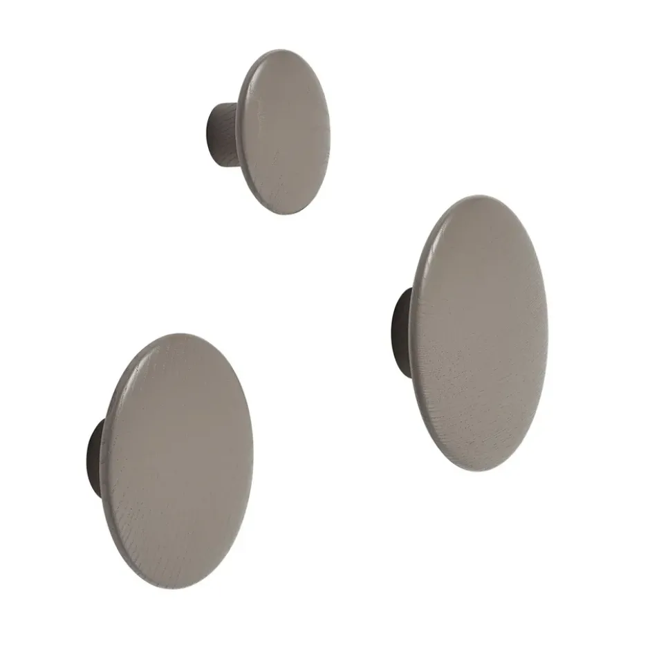 The Dots -vaatekoukku taupe, Ø 13 cm