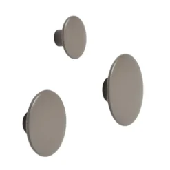 The Dots -vaatekoukku taupe, Ø 9 cm