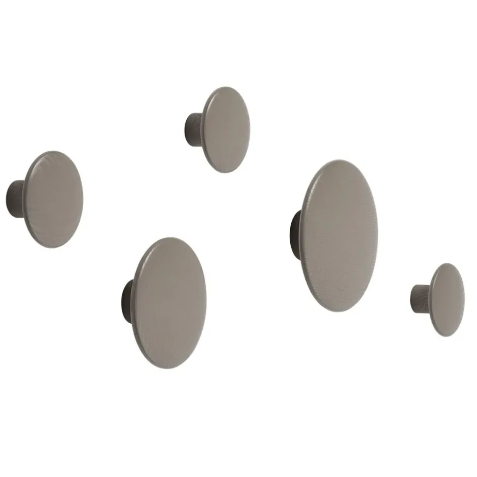 The Dots -vaatekoukku taupe, Ø 6,5 cm