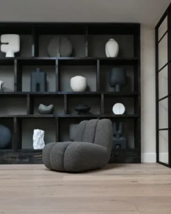 Toe lounge-nojatuoli bouclé, Deep taupe
