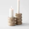 Travertiini kynttilänjalka, Medium 8 cm