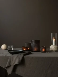 Travertiininen kynttilänjalka, 30 cm