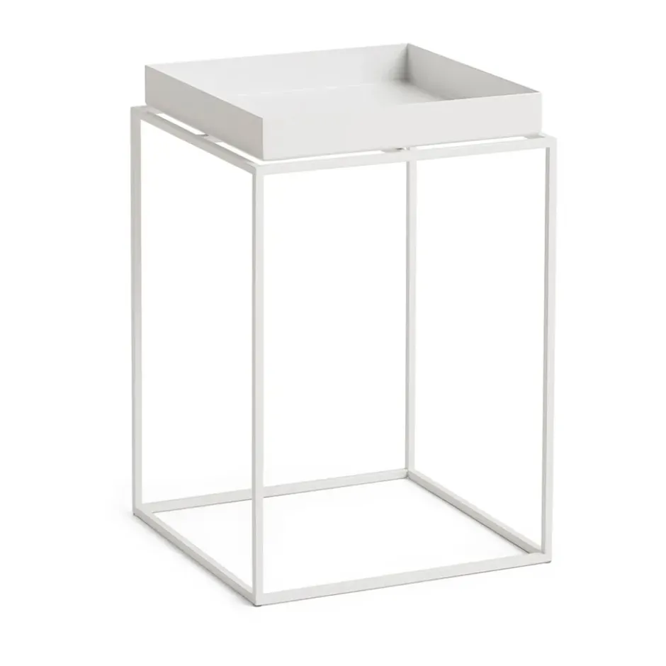 Tray Table keskikokoinen tarjoilupöytä, Valkoinen, 30x30x44 cm