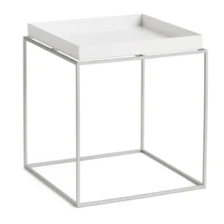 Tray Table keskikokoinen tarjoilupöytä, White-silikoni harmaa, 40x40x44 cm