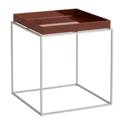 Tray Table keskikokoinen tarjoilupöytä, Chocolate-silikoni harmaa, 40x40x44 cm