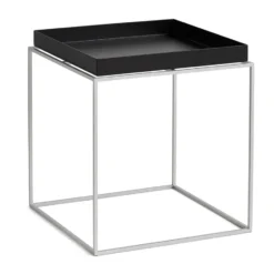 Tray Table keskikokoinen tarjoilupöytä, Black-silikoni harmaa, 40x40x44 cm