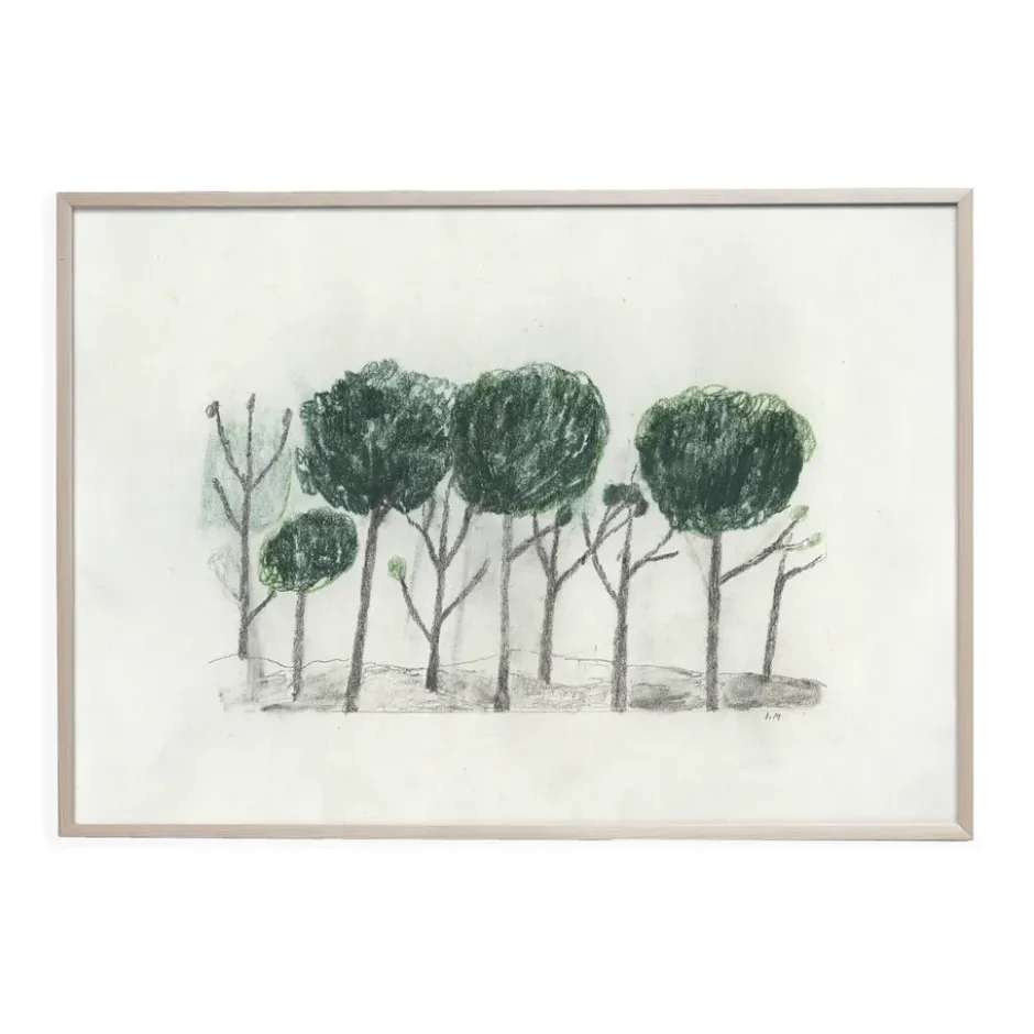 Trees juliste 50x70 cm, Musta- off white