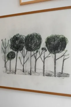 Trees juliste 50x70 cm, Musta- off white