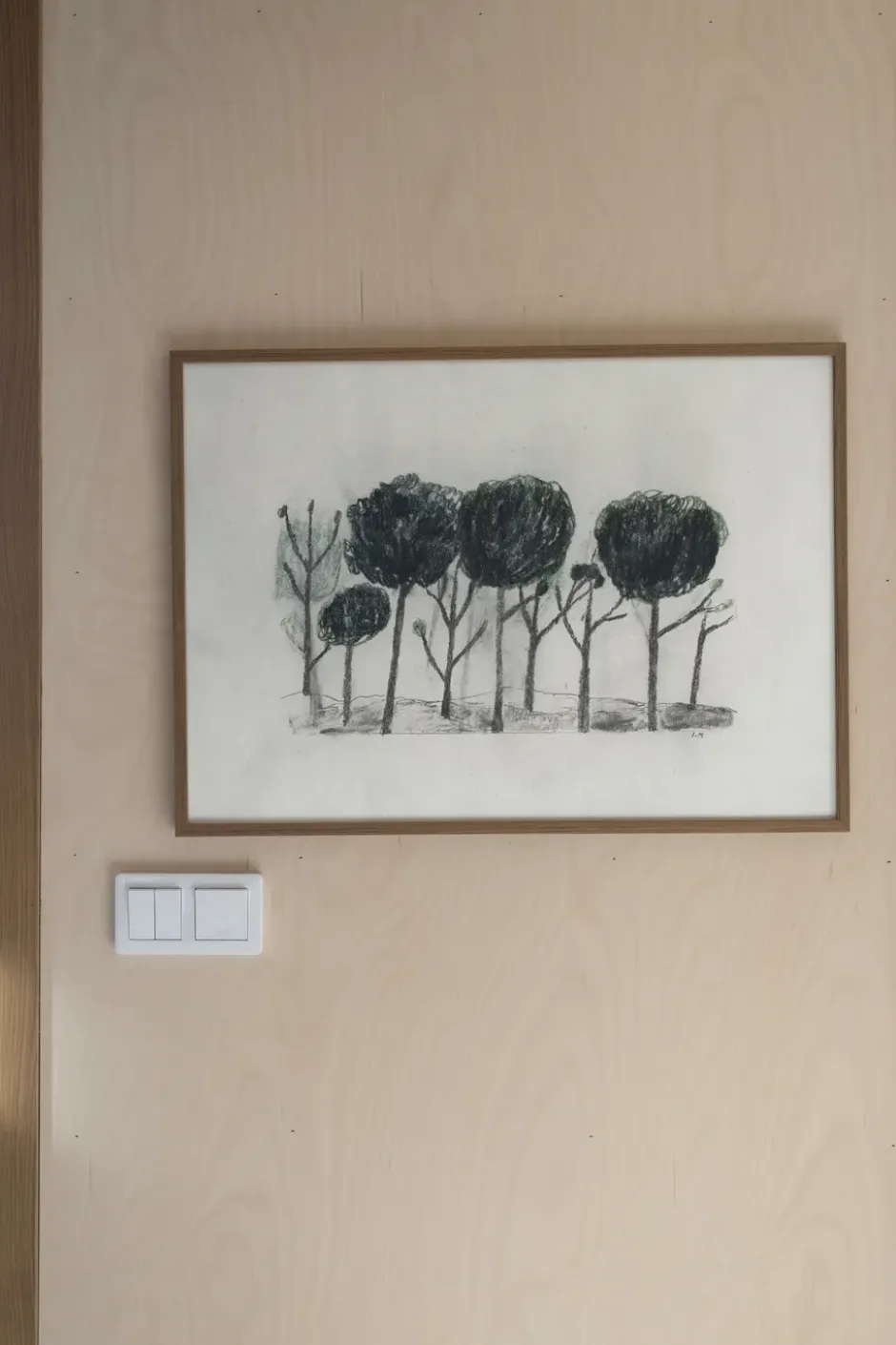 Trees juliste 50x70 cm, Musta- off white