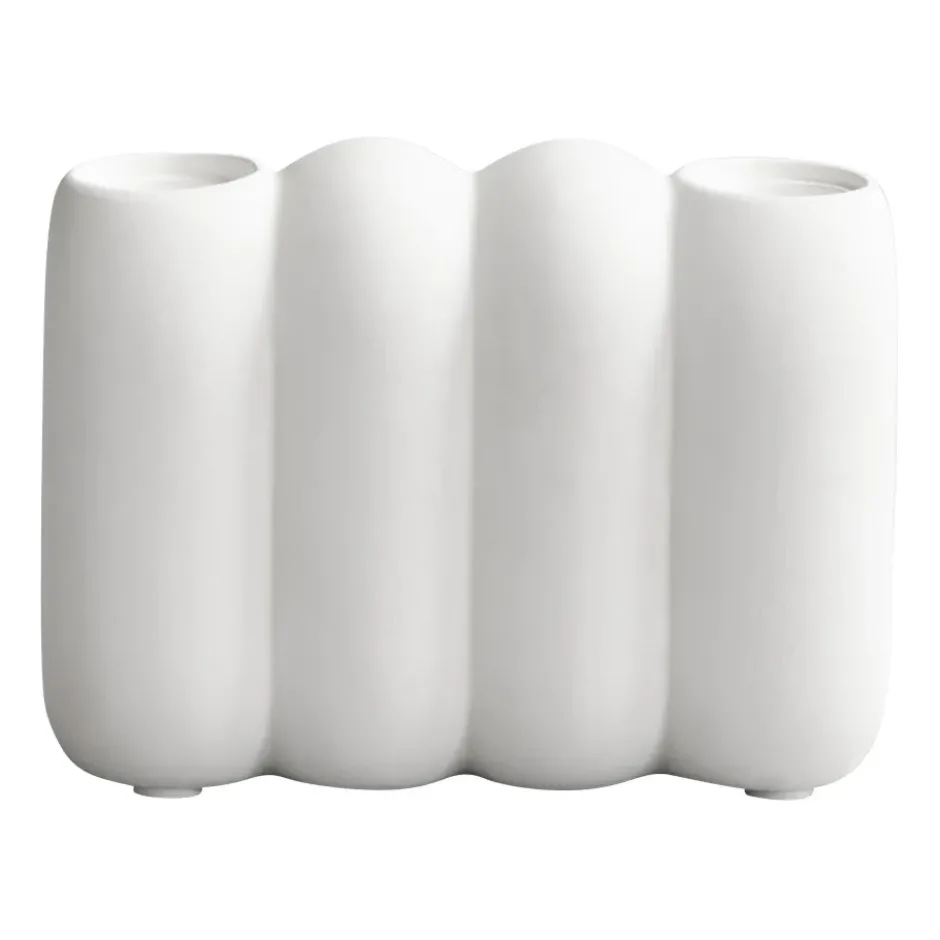 Tube kynttilänjalka Bone white, 11 x 14,5 cm