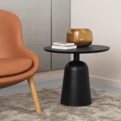 Turn säädettävä pöytä Ø 55 cm, Musta
