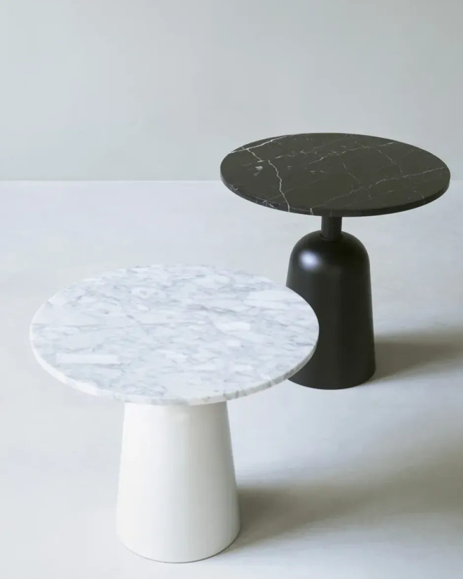 Turn säädettävä pöytä Ø 55 cm, Musta marmori