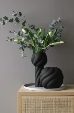 Twist pillar maljakko 34 cm, Black