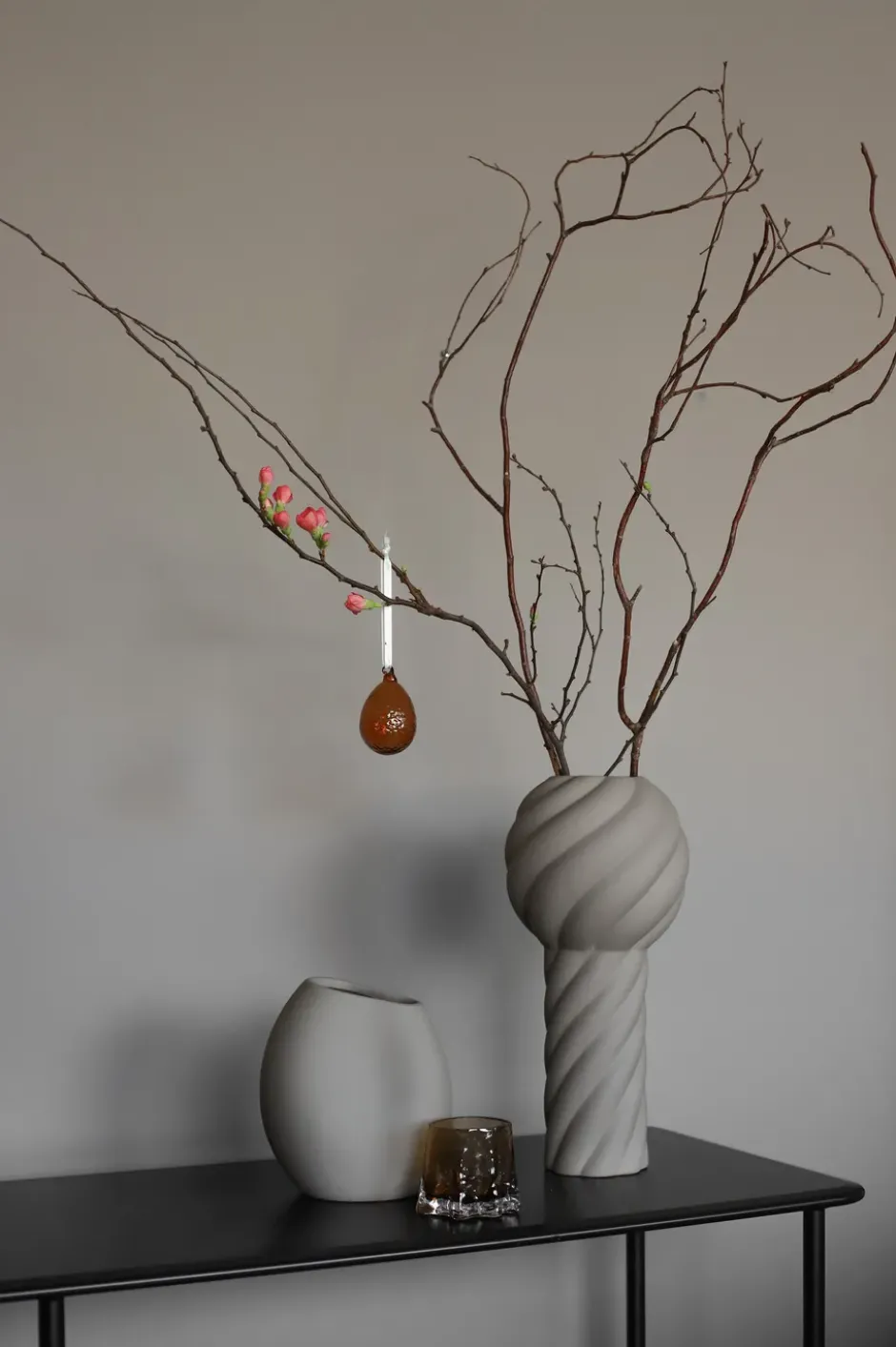 Twist pillar maljakko 34 cm, Sand