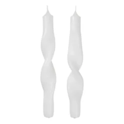 Twist twisted candles kierretty kynttilä 23 cm 2-pakkaus, Pure white