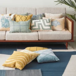 Una villamatto, 180 x 270 cm, Dark blue-beige-off white