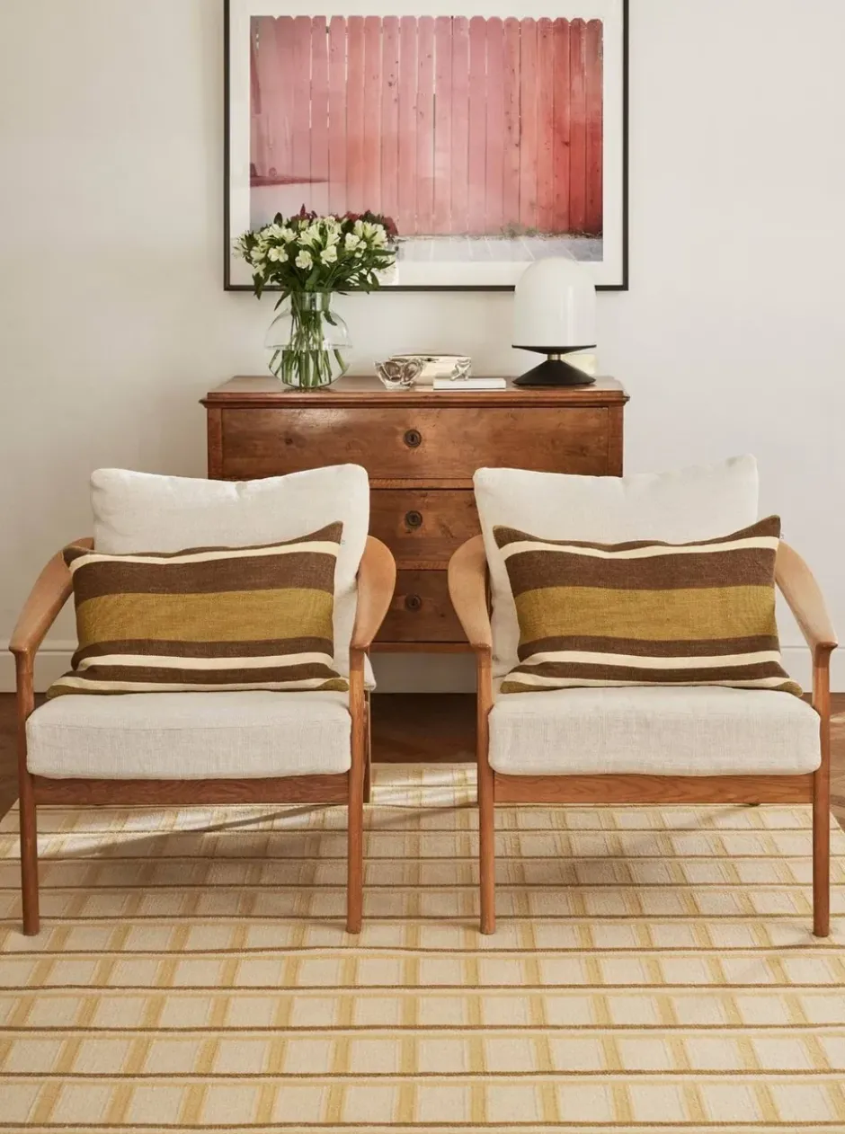 Vera tyynynpäällinen, Masala Yellow-Taupe, 40x60 cm