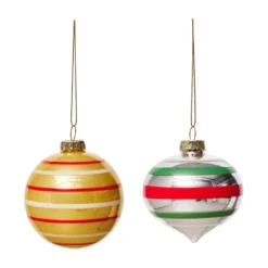 Vintage Christmas lasipallo No. 3 joulupallo 2 osaa, Monivärinen