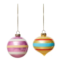Vintage Christmas lasipallo No. 1 joulupallo 2 osaa, Monivärinen
