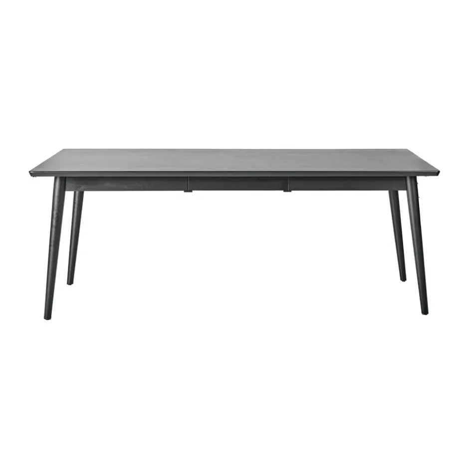VIOR ruokapöytä 90x200 cm, Mustalakattu tammi