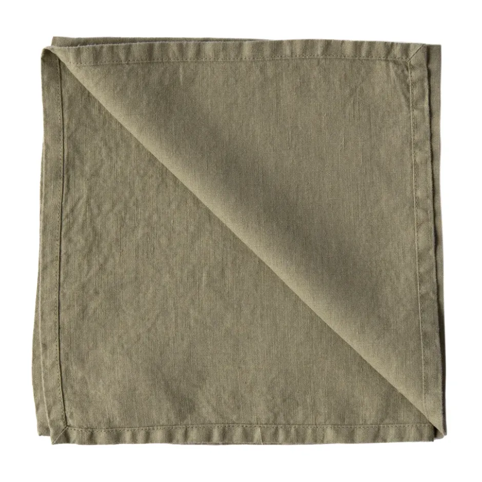 Washed linen servetti, Oliivi