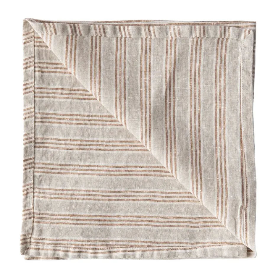 Washed linen servetti, Pähkinäraita
