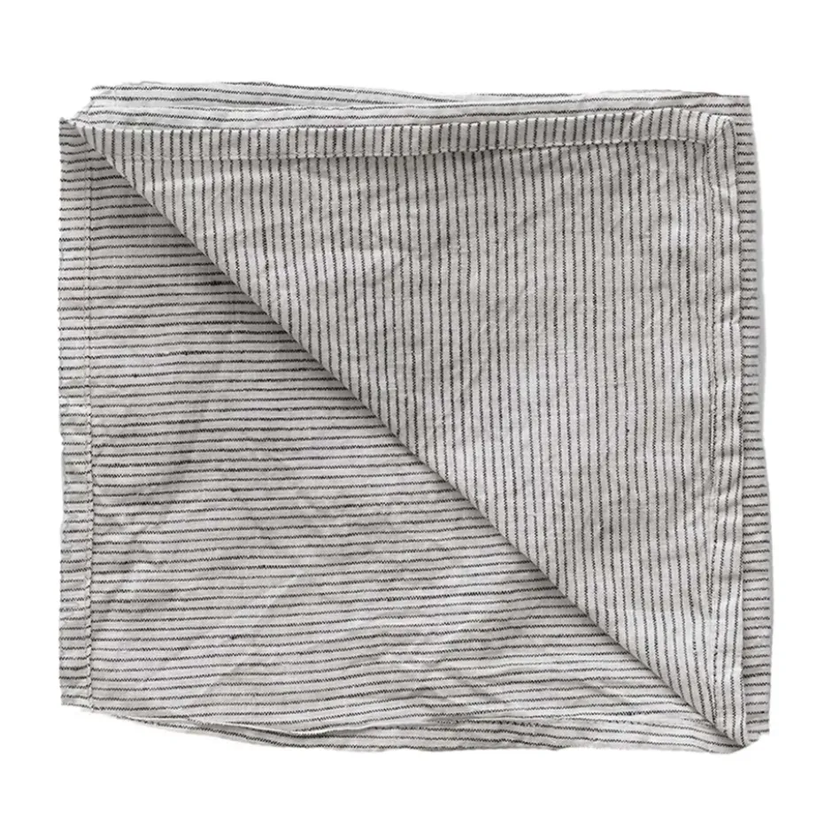 Washed linen servetti, Pinstripe