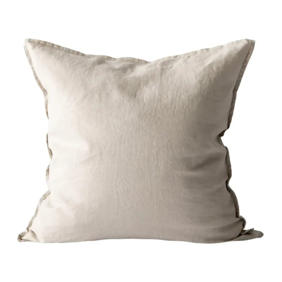 Washed linen tyynynpäällinen 50 x 50 cm, Lämmin harmaa