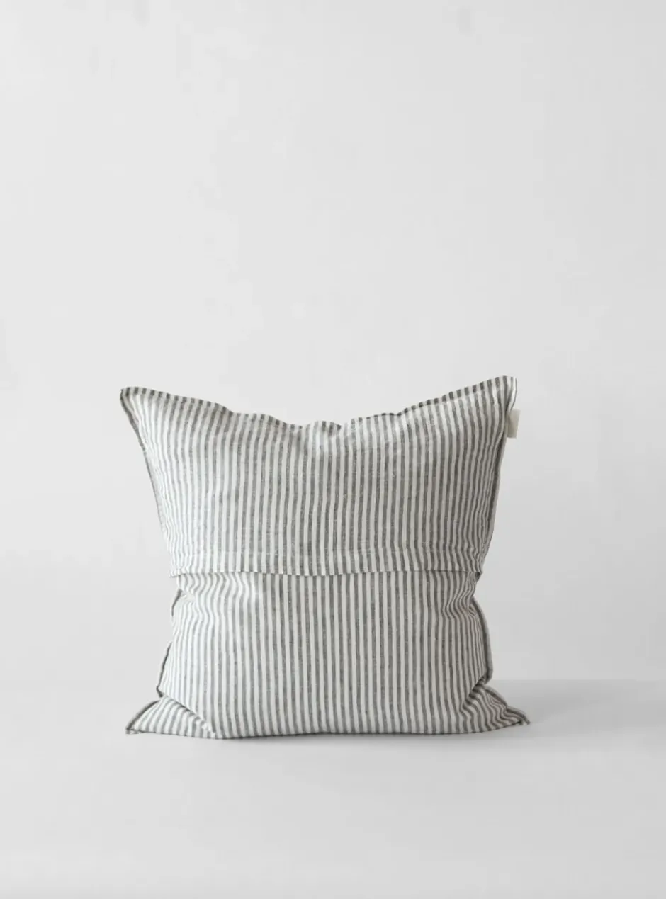 Washed linen tyynynpäällinen 50 x 50 cm, Grey-white