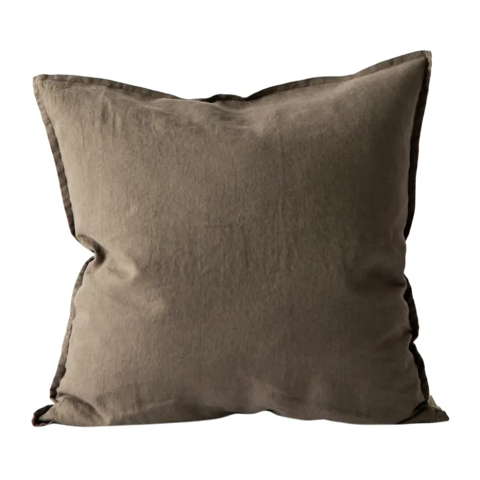 Washed linen tyynynpäällinen 50 x 50 cm, Hiiriharmaa