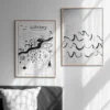 Wave juliste 50x70 cm, Musta-valkoinen