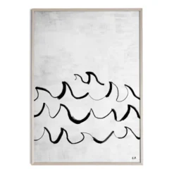 Wave juliste 50x70 cm, Musta-valkoinen