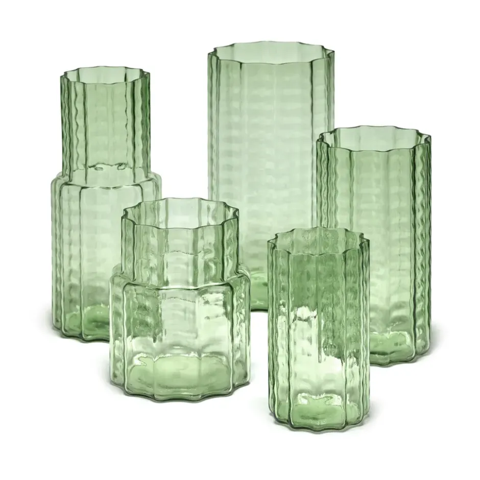 Waves 02 maljakko 28 cm, Green-clear