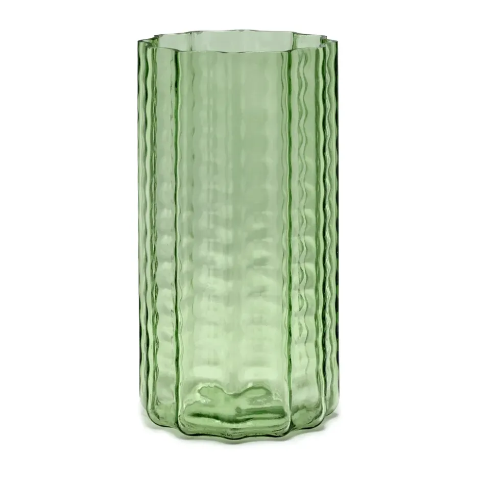 Waves 02 maljakko 28 cm, Green-clear