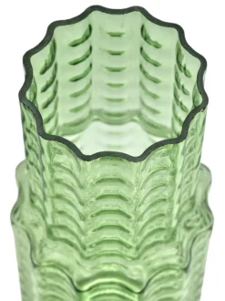 Waves 05 maljakko Ø16x35 cm, Green-clear